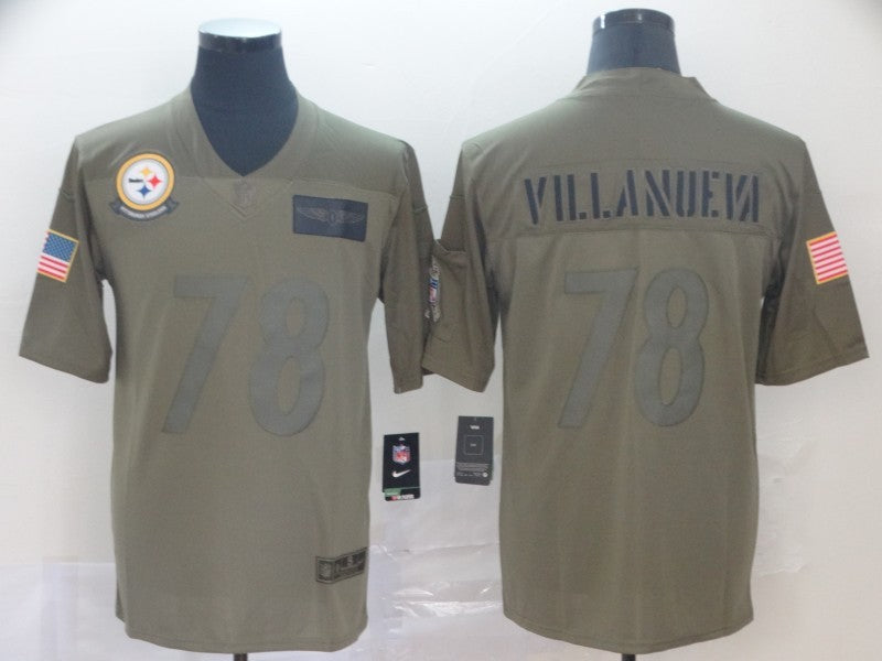 Men's Pittsburgh Steelers Alejandro Villanueva #78 Brown Game Jerseys