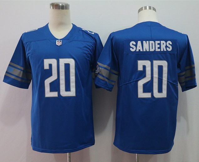 Men's Detroit Lions Barry Sanders #20 Blue Game Retired Player Jerseys