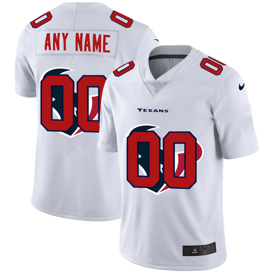 Custom1 Houston Texans White Team Big Logo Vapor Untouchable Limited Jerseys Stitched American Football Jerseys