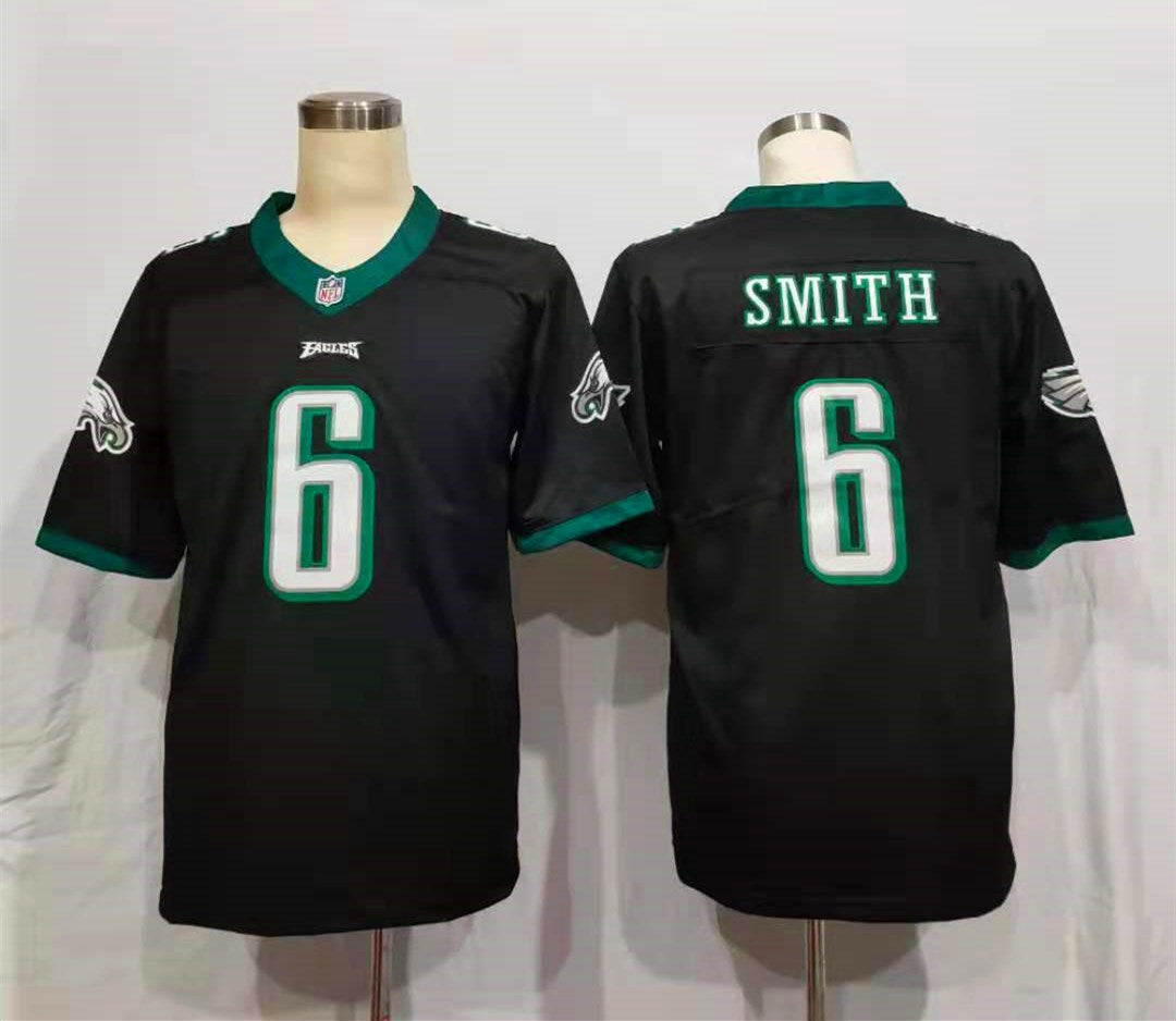 Men's Philadelphia Eagles DeVonta Smith #6 Black Game Jerseys