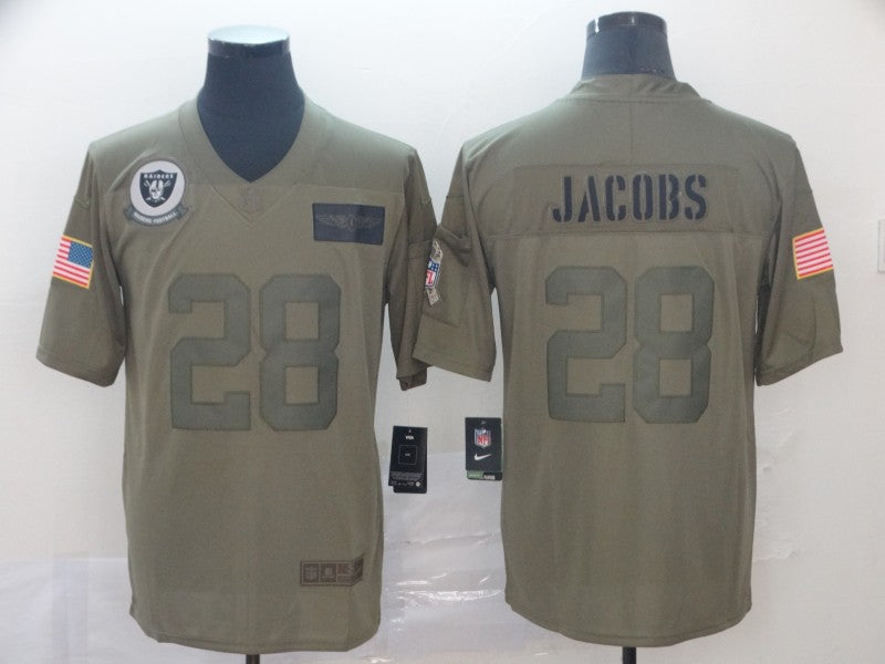 Men's Las Vegas Raiders Josh Jacobs #28 Brown Game Jerseys