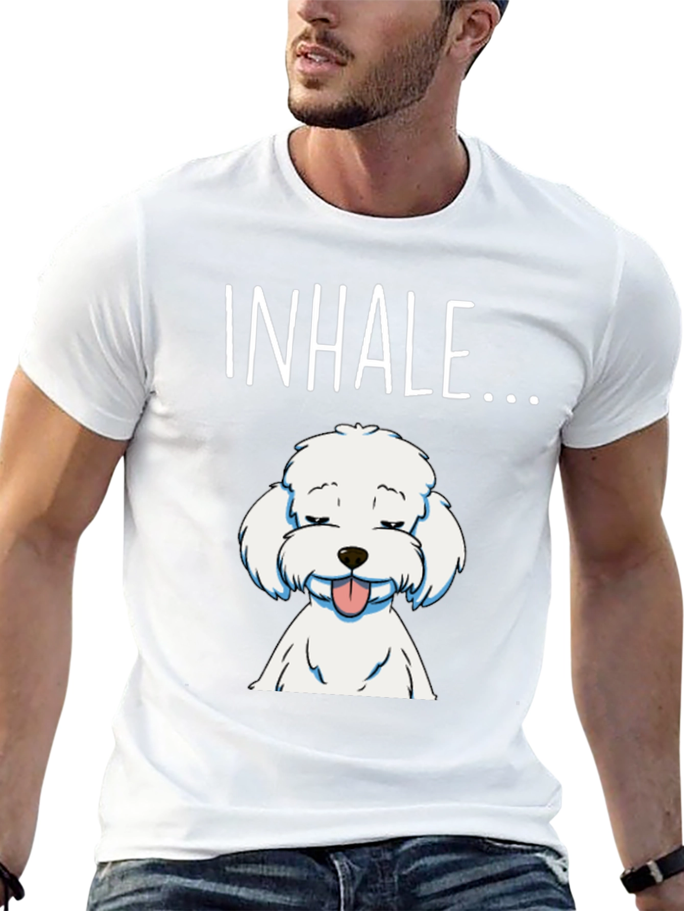 Inhale Dog Graphic T-Shirt - Relaxed Fit