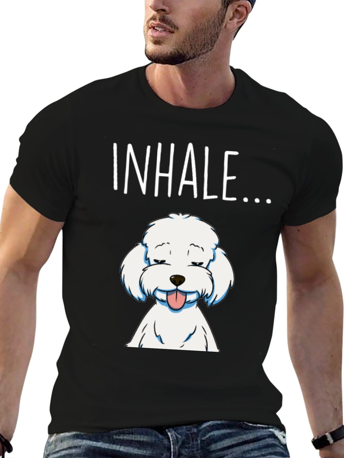 Inhale Dog Graphic T-Shirt - Relaxed Fit