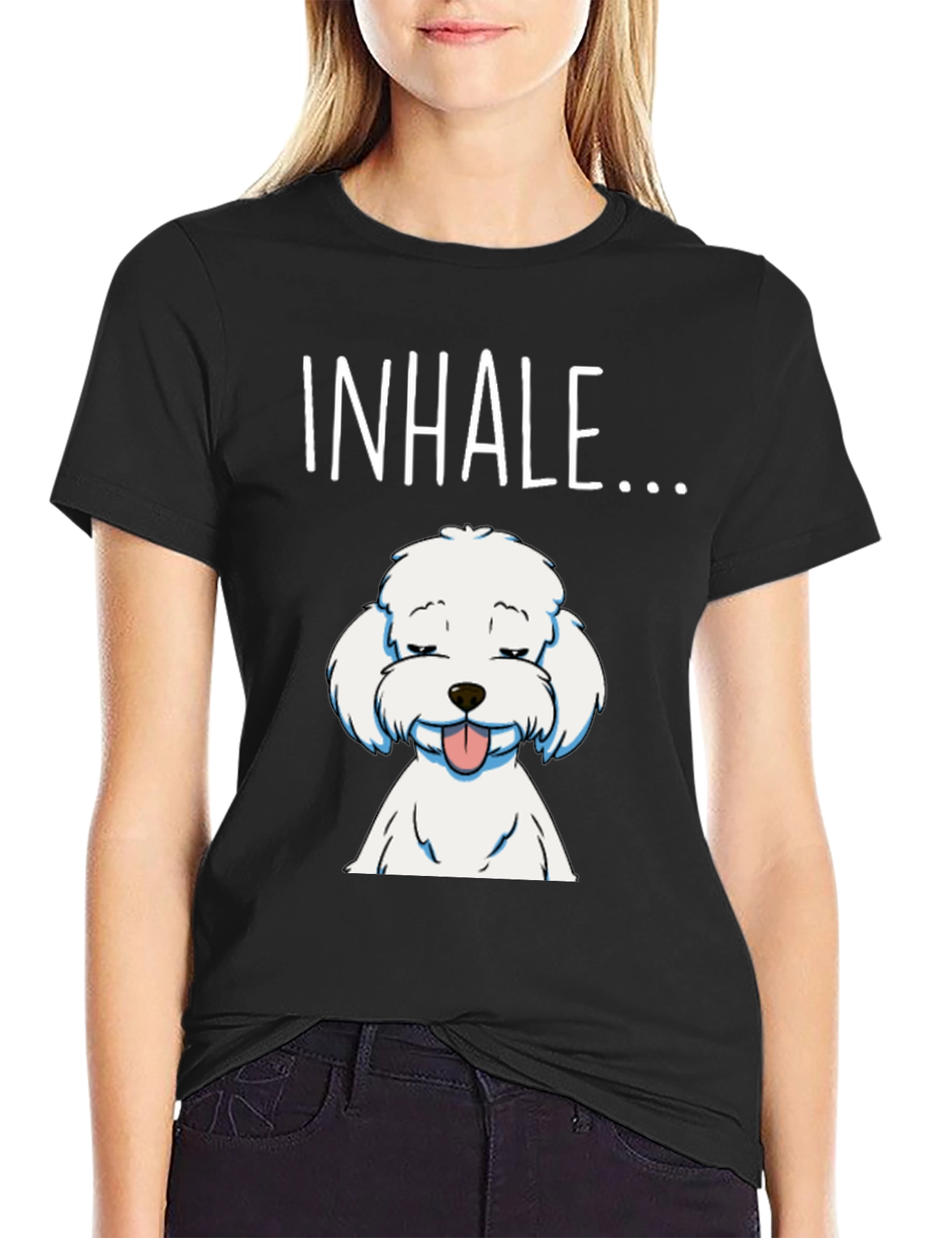 Inhale Dog Graphic T-Shirt - Relaxed Fit
