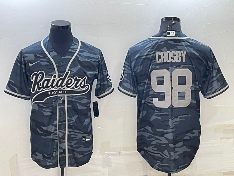 Men's Las Vegas Raiders Maxx Crosby #98 Grey Camouflage Game Jerseys Joint Edition