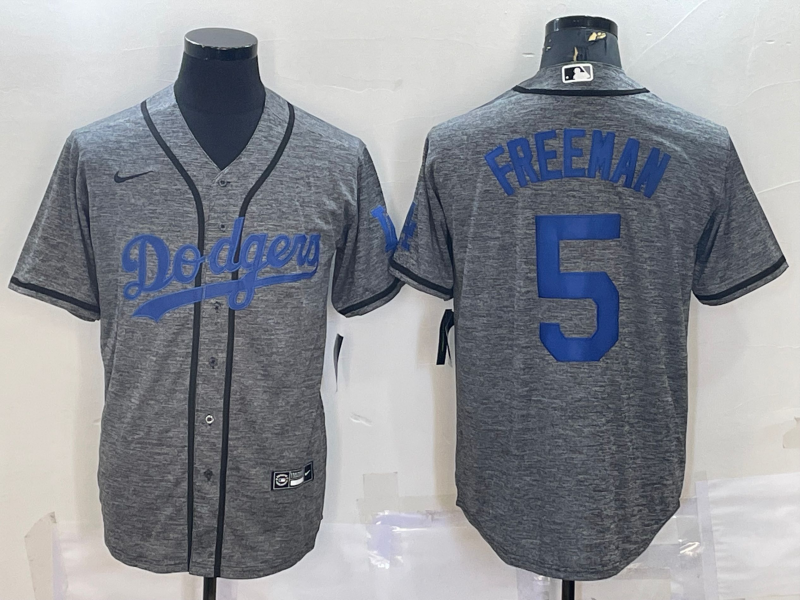 Men's Los Angeles Dodgers Freddie Freeman Gray Replica Player Jerseys