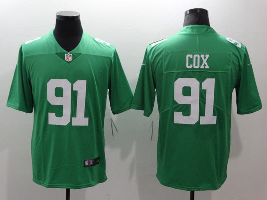 Men's Philadelphia Eagles Fletcher Cox #91 Green Game Jerseys