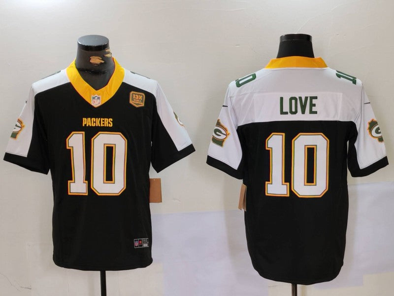 Men's Green Bay Packers Jordan Love #10 Black Game Jerseys