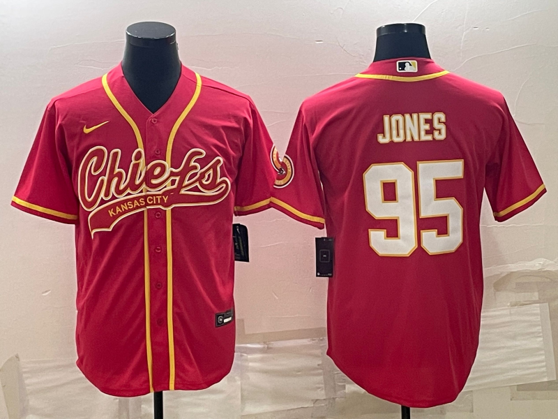 Men's Kansas City Chiefs Chris Jones #95 Red Game Jerseys Joint Edition