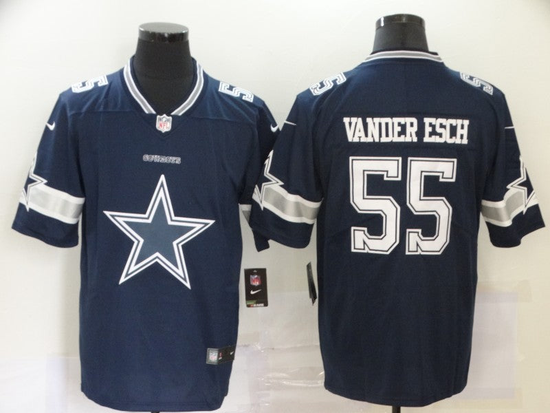 Men's Dallas Cowboys Leighton Vander Esch #55 Navy Game Jerseys