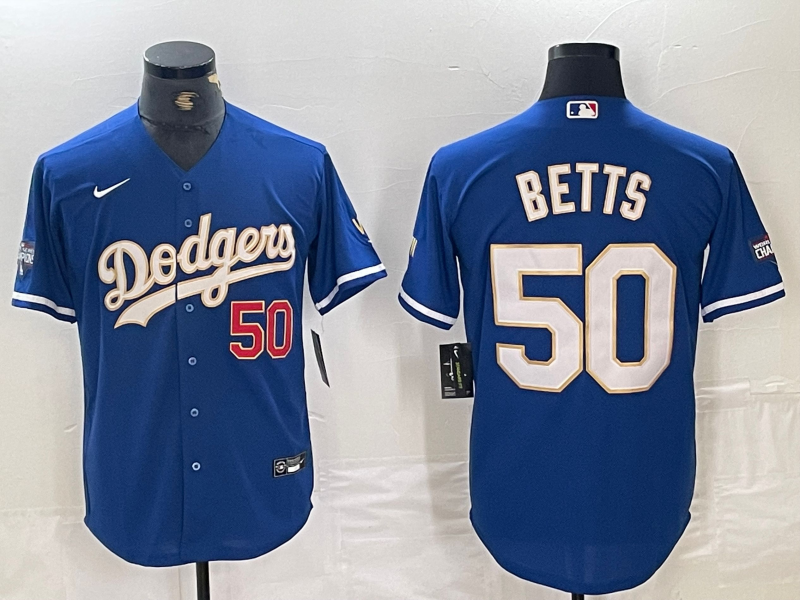 Men's Los Angeles Dodgers Mookie Betts #50 Blue Game Jerseys
