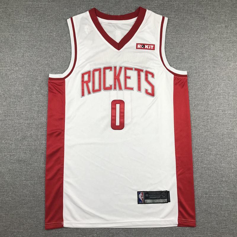 Men's Houston Rockets Russell Westbrook #0 White Classics Swingman Jerseys