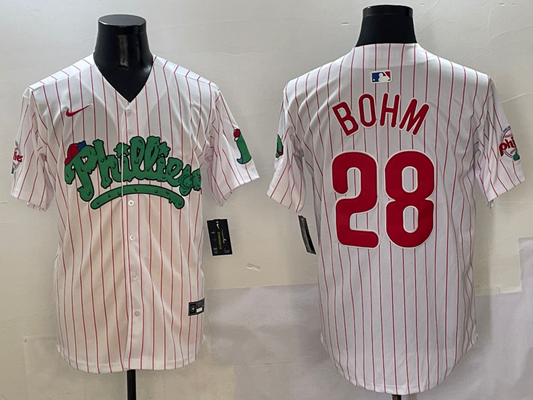 Men's Philadelphia Phillies Alec Bohm #28 White Player Jerseys