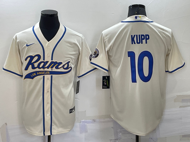 Men's Los Angeles Rams Cooper Kupp #10 Bone Game Jerseys Joint Edition