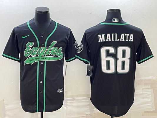 Men's Philadelphia Eagles Jordan Mailata #68 Black Game Jerseys Joint Edition