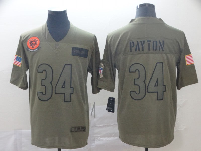 Men's Chicago Bears Walter Payton #34 Brown Game Jerseys