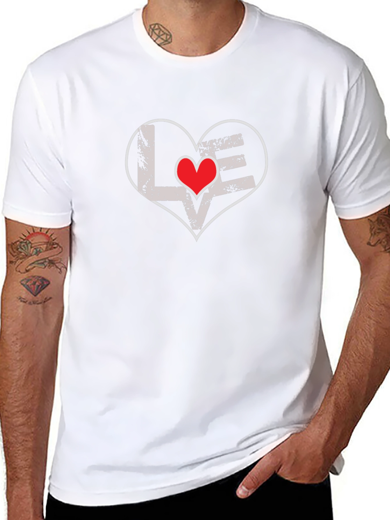 Love Heart Graphic Tee - Black T-Shirt