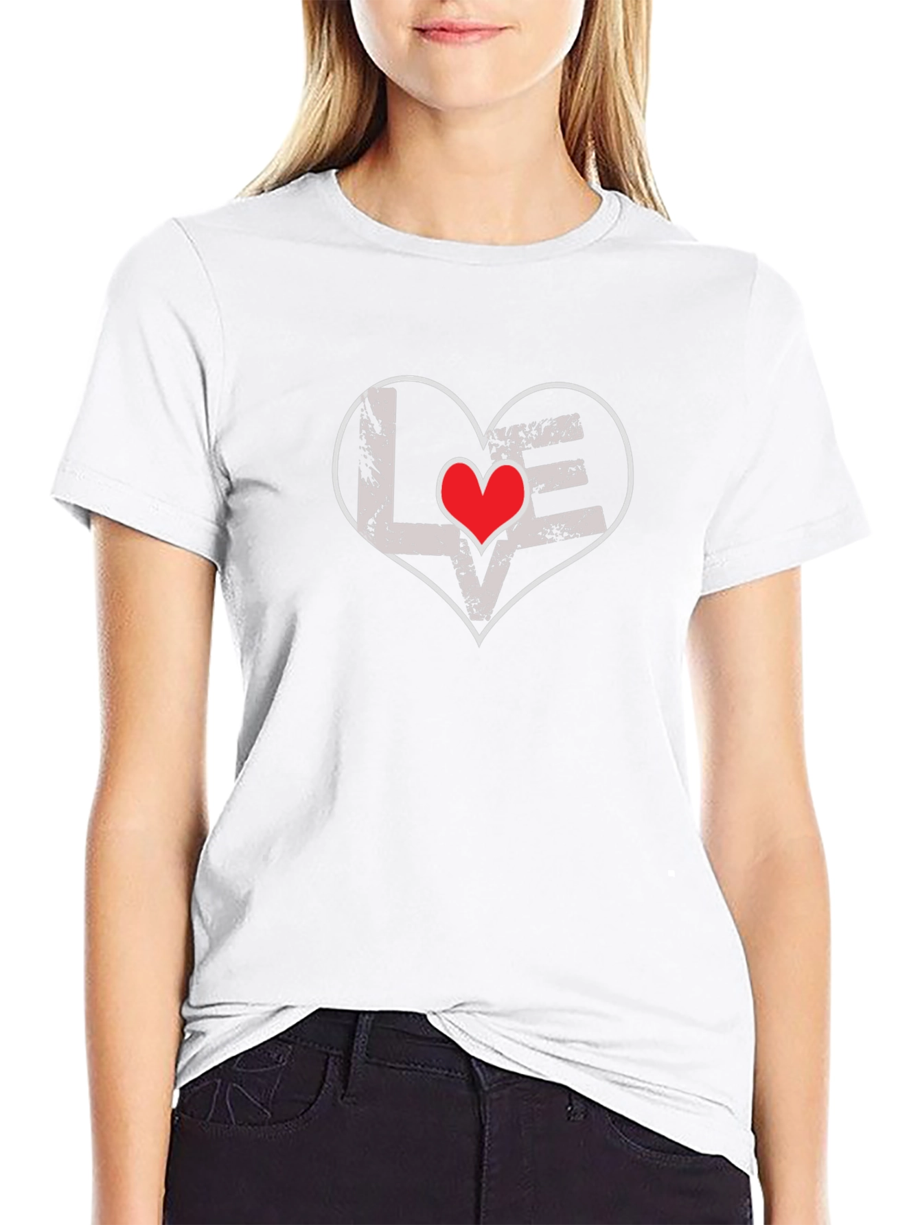 Love Heart Graphic Tee - Black T-Shirt