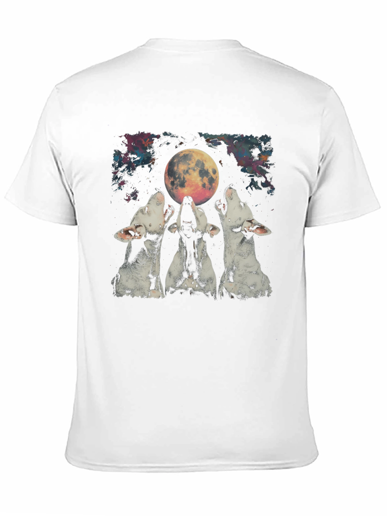 Mens Black Three Wolf Moon Graphic Tee