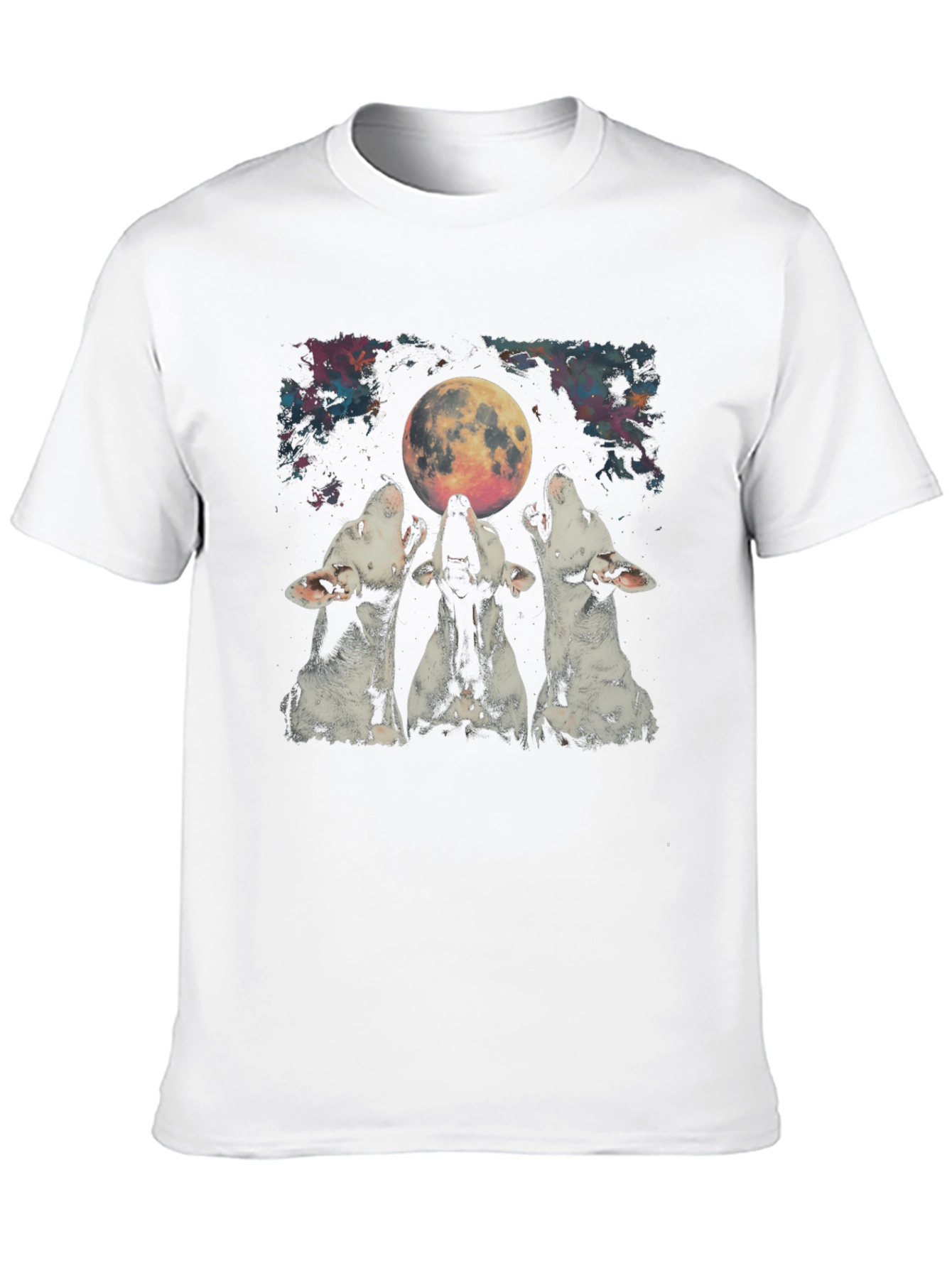 Mens Black Three Wolf Moon Graphic Tee
