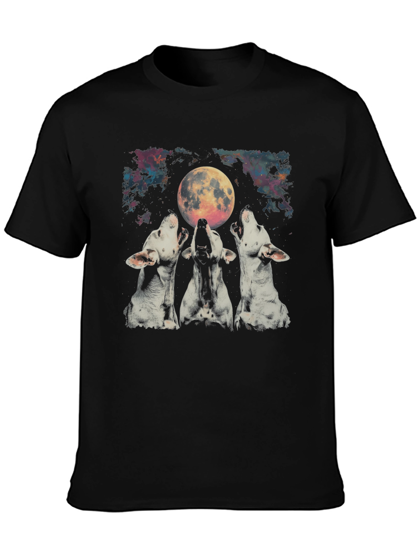 Mens Black Three Wolf Moon Graphic Tee