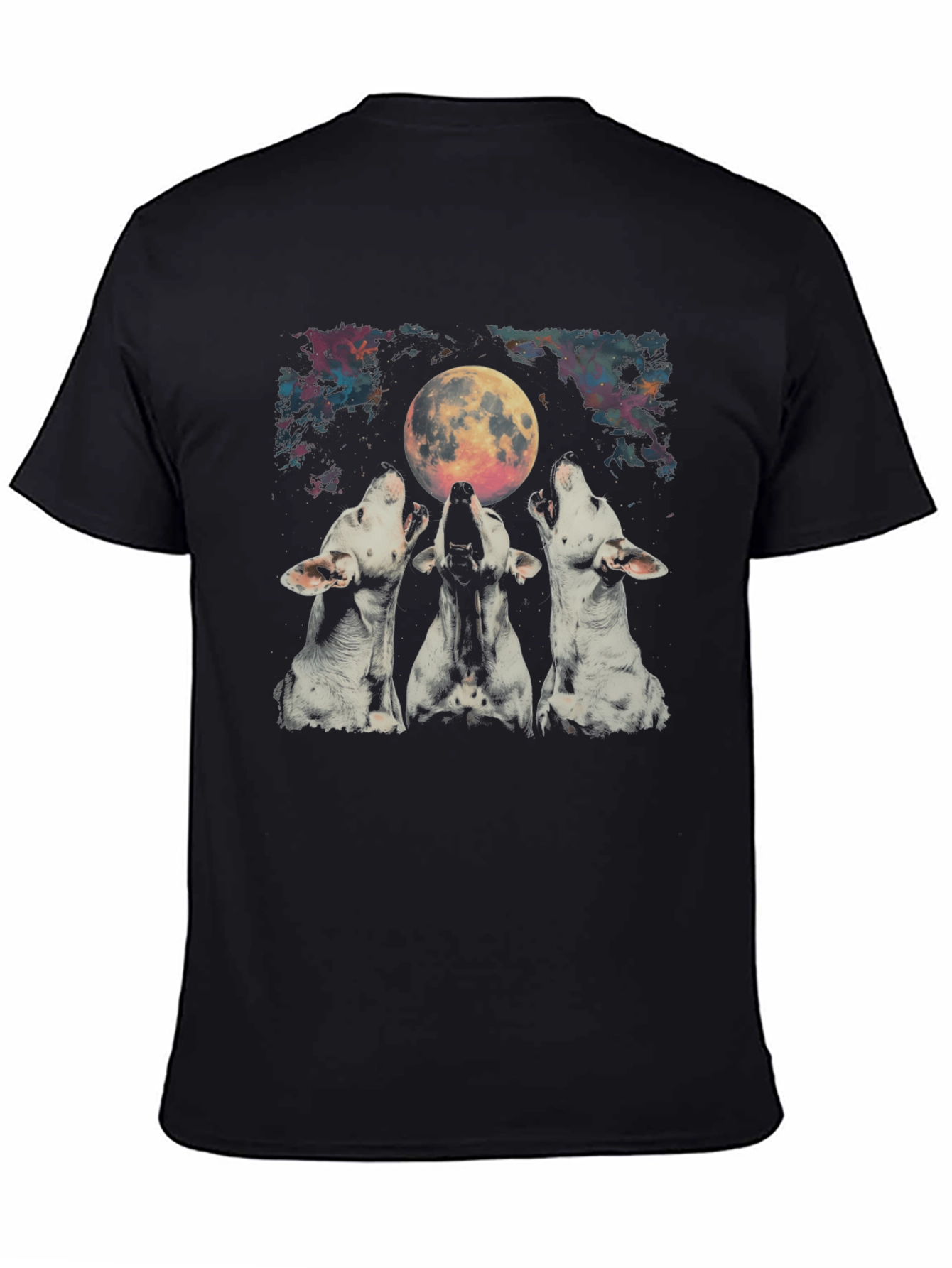 Mens Black Three Wolf Moon Graphic Tee
