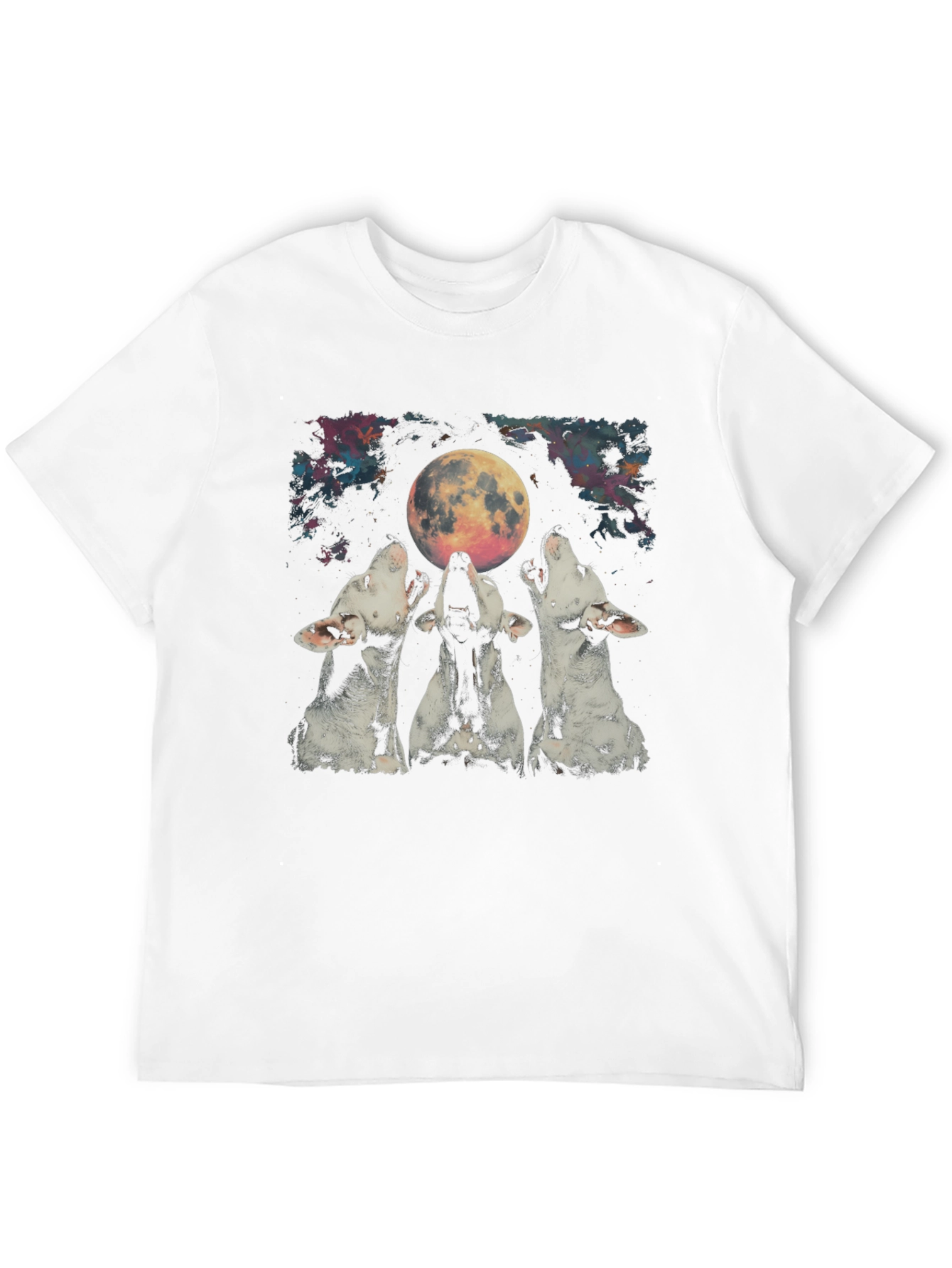 Mens Black Three Wolf Moon Graphic Tee