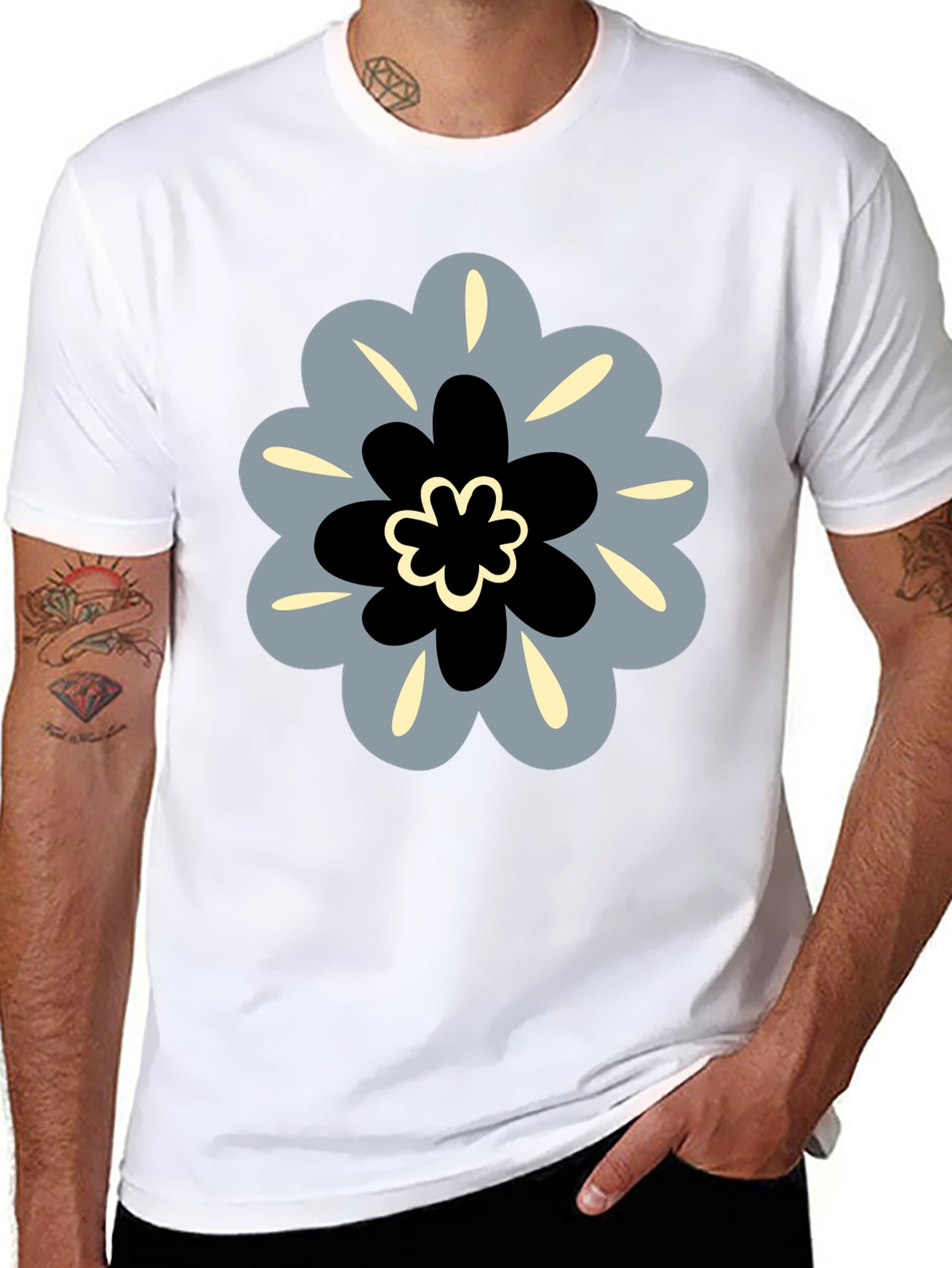 Modern Floral Tee - Stylish Graphic Print Shirt