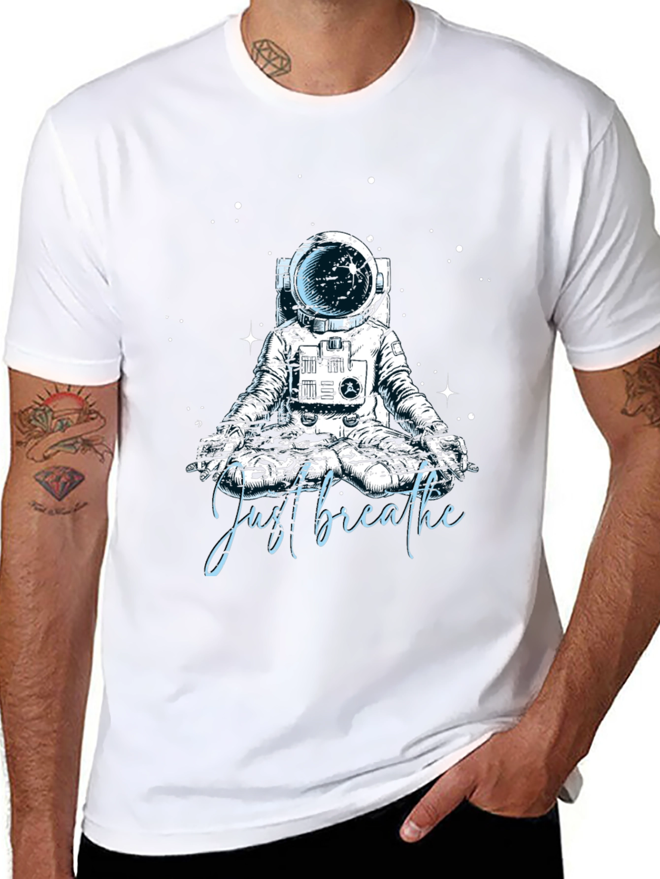 Just Breathe Astronaut Meditation T-Shirt
