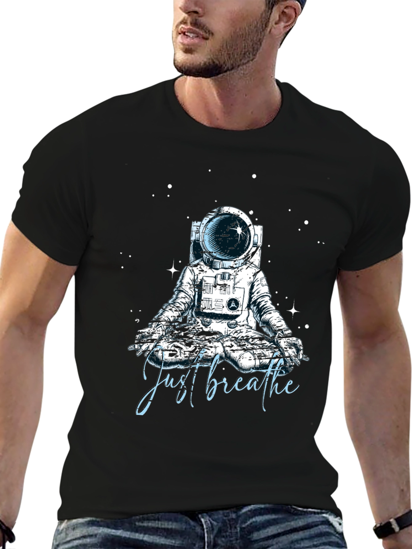 Just Breathe Astronaut Meditation T-Shirt