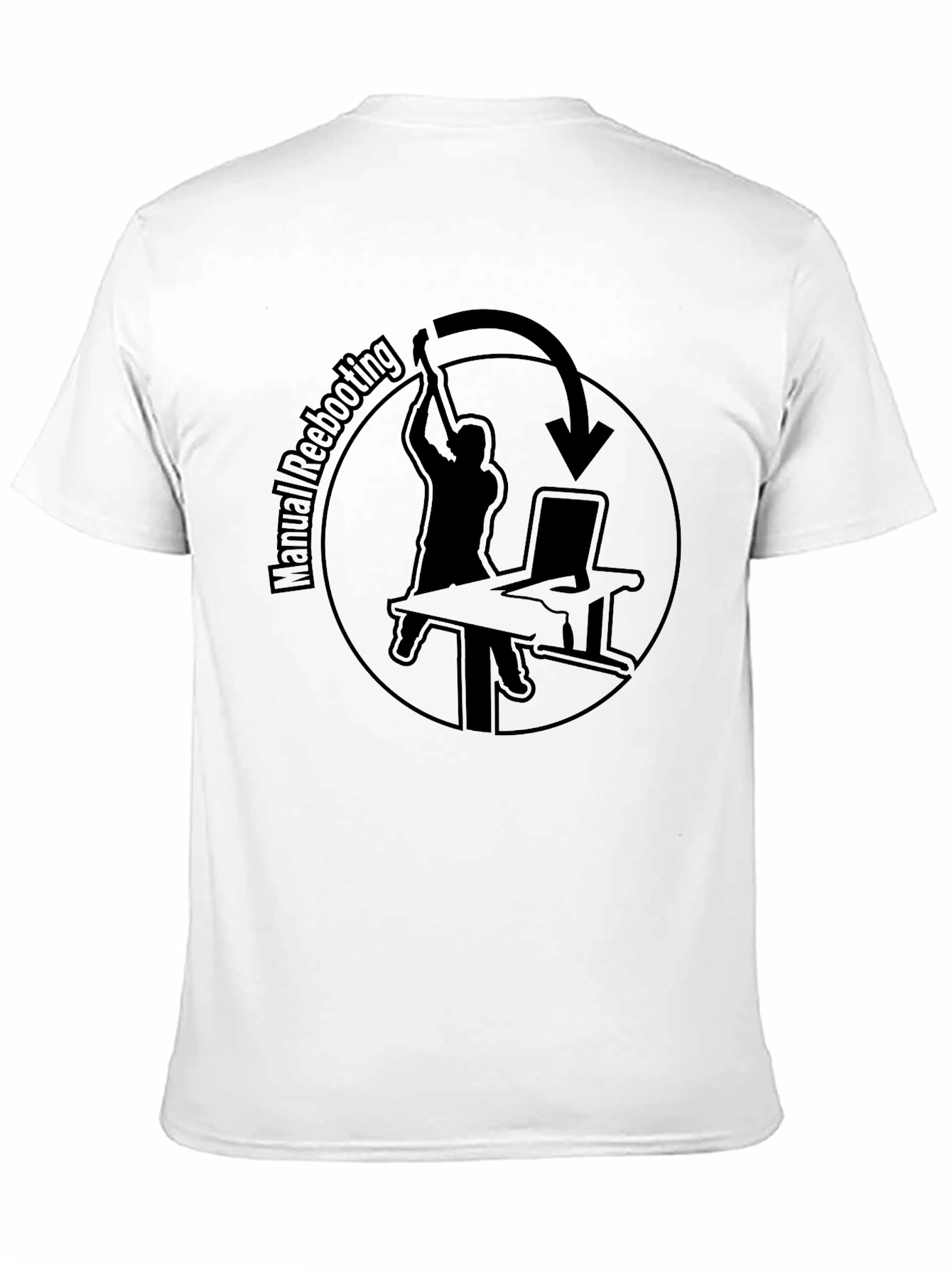 Manual Rebooting T-Shirt - Funny Computer Tech Humor