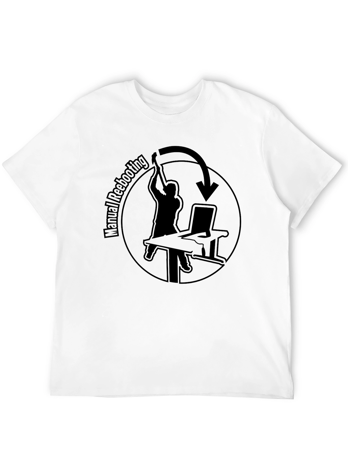 Manual Rebooting T-Shirt - Funny Computer Tech Humor