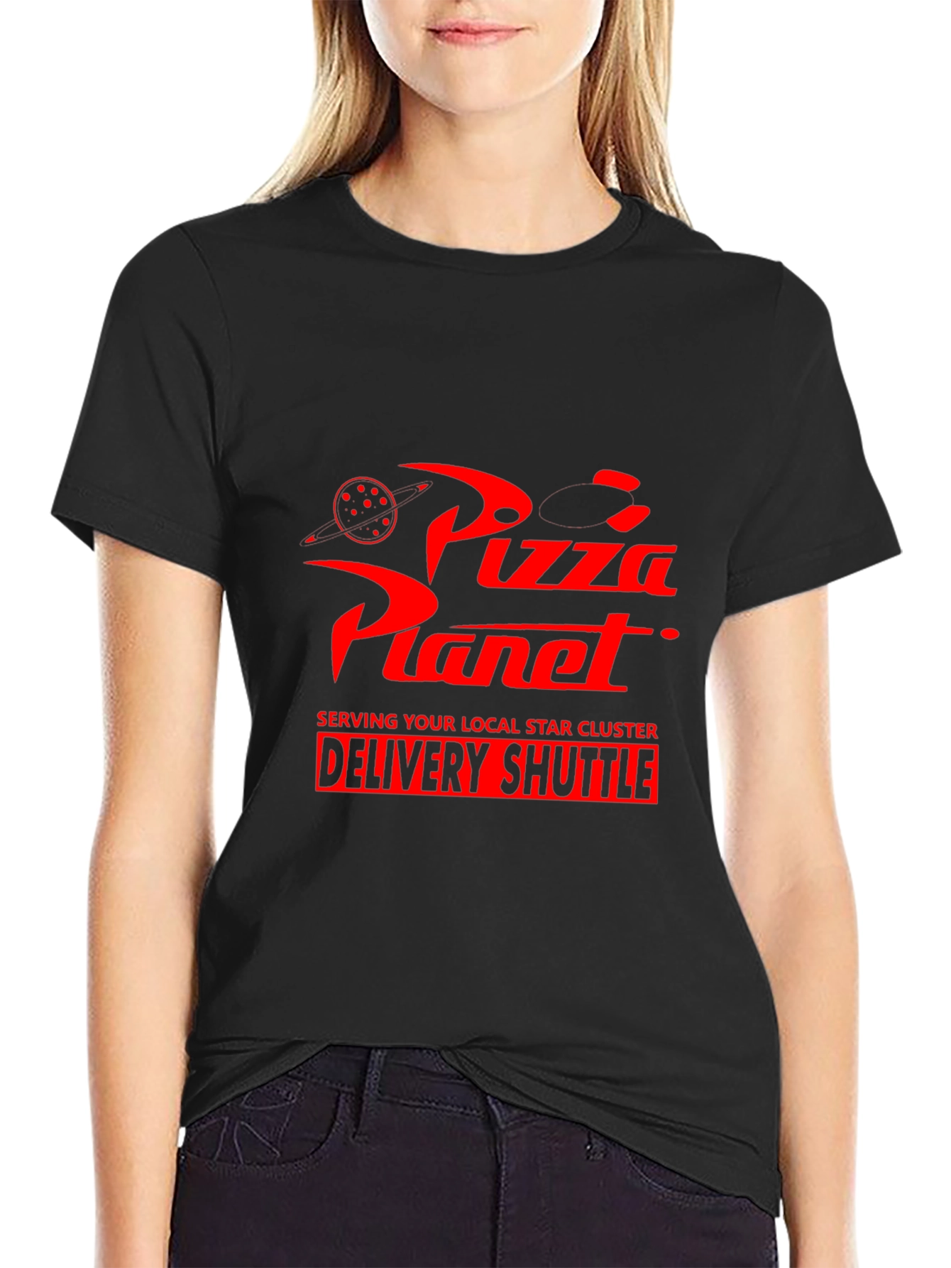 Pizza Planet Delivery Shuttle Black T-Shirt