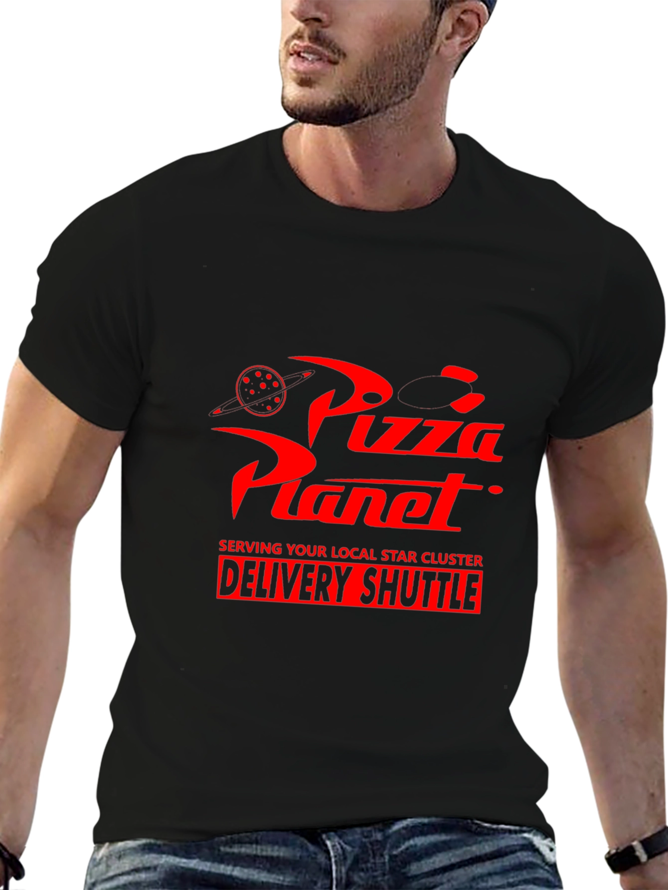 Pizza Planet Delivery Shuttle Black T-Shirt