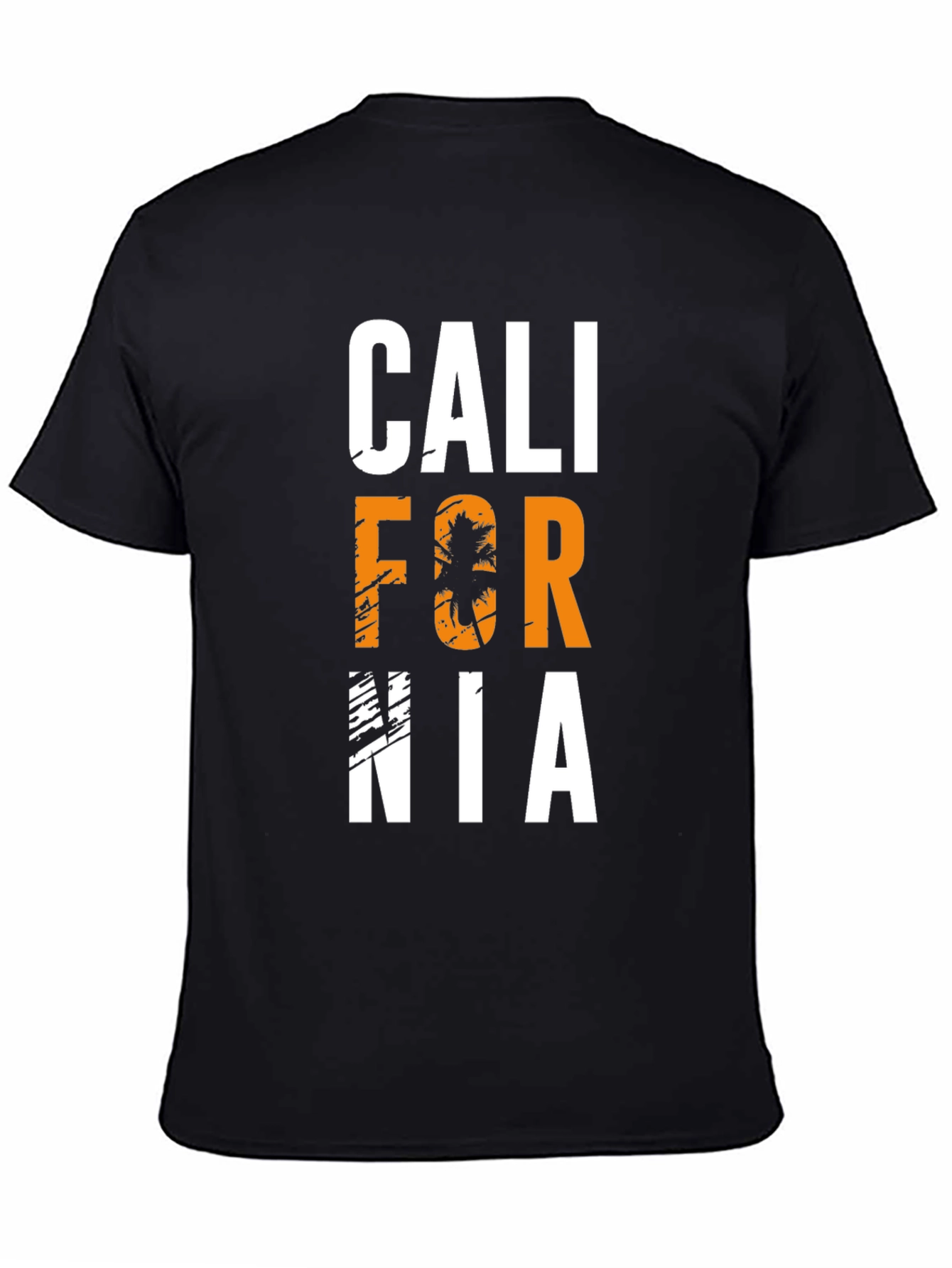 California Palm Tree Graphic Black T-Shirt