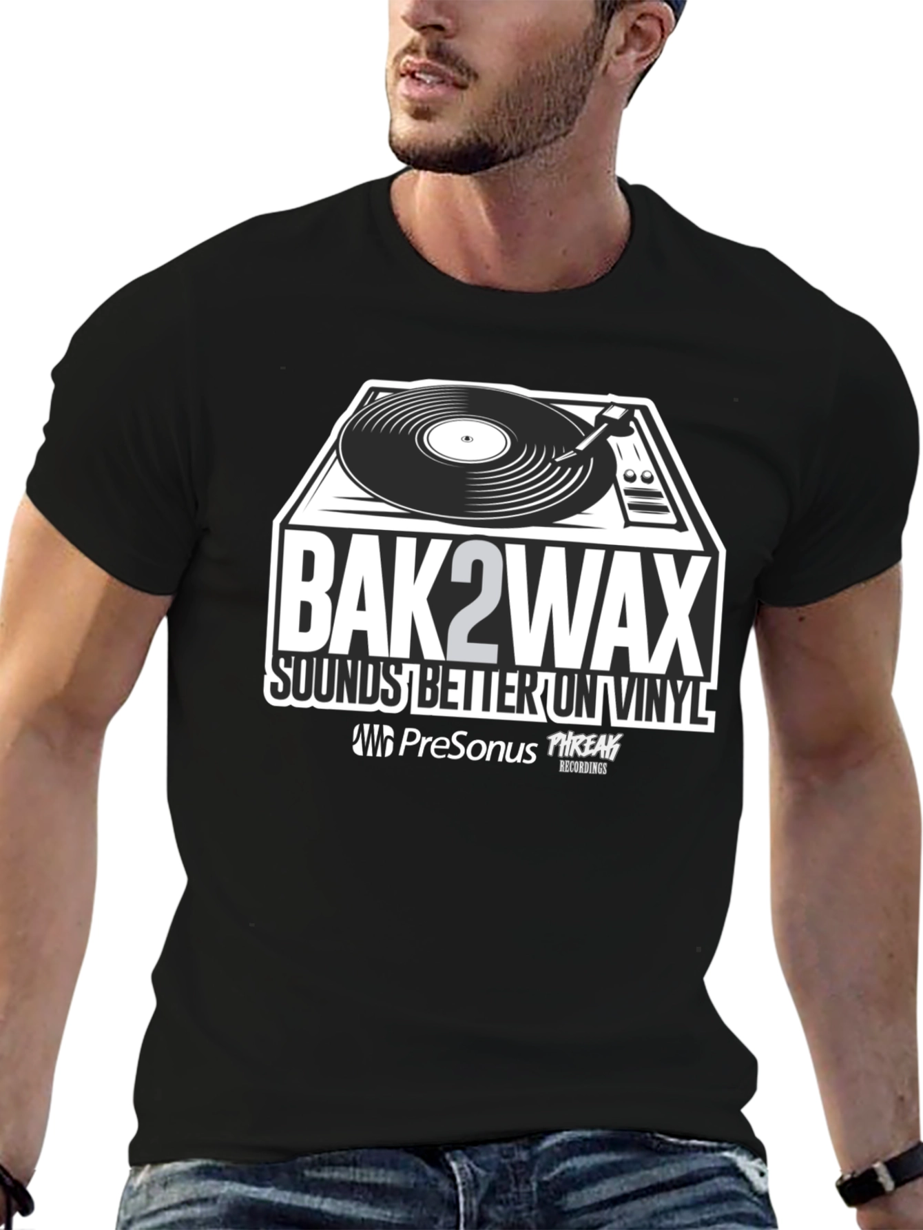 Bak2Wax Sounds Better On Vinyl Graphic T-Shirt
