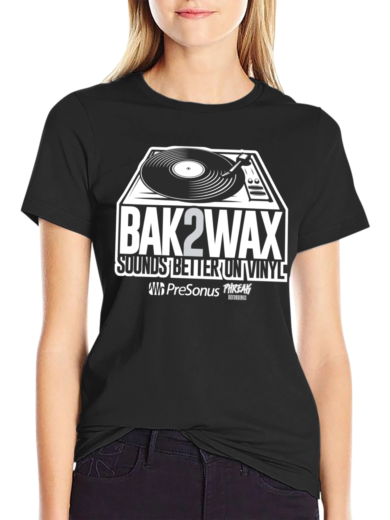 Bak2Wax Sounds Better On Vinyl Graphic T-Shirt