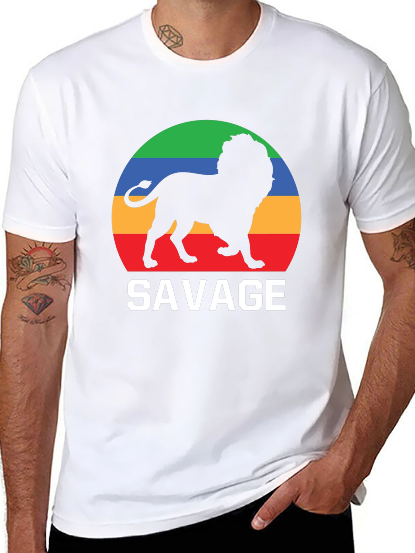 Savage Lion Graphic Tee - Bold Black T-Shirt