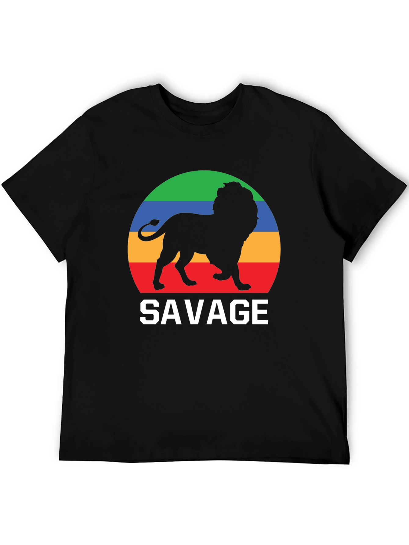 Savage Lion Graphic Tee - Bold Black T-Shirt