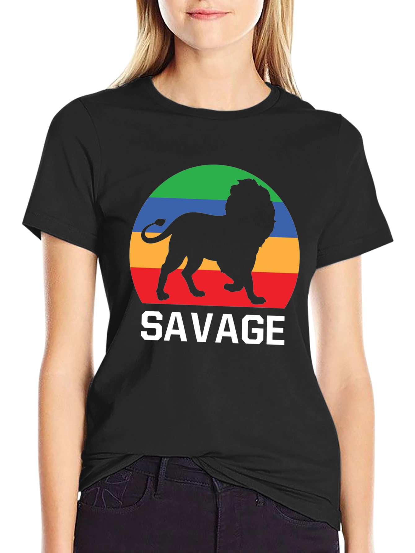 Savage Lion Graphic Tee - Bold Black T-Shirt