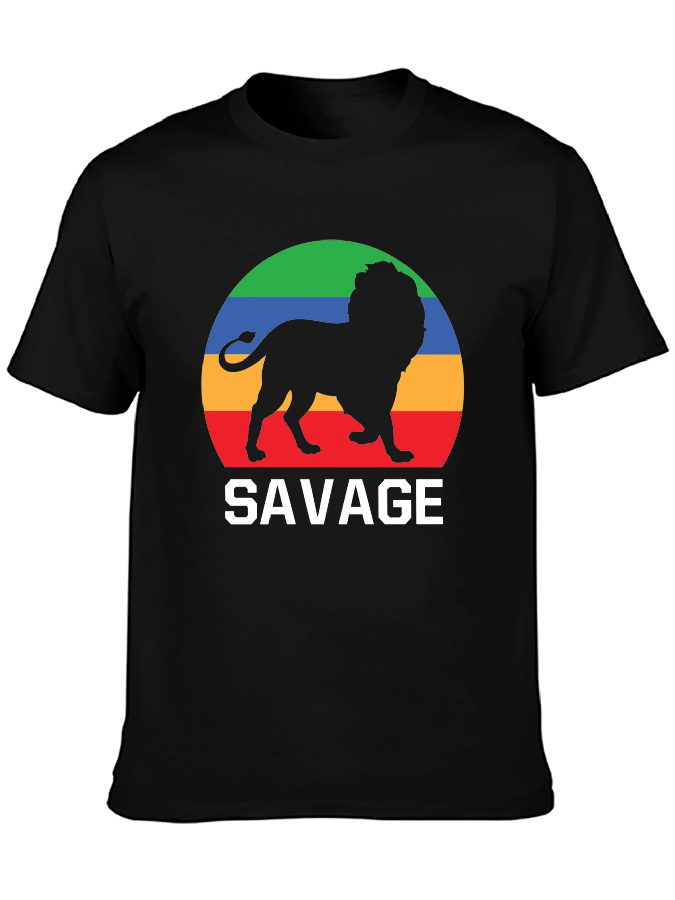 Savage Lion Graphic Tee - Bold Black T-Shirt