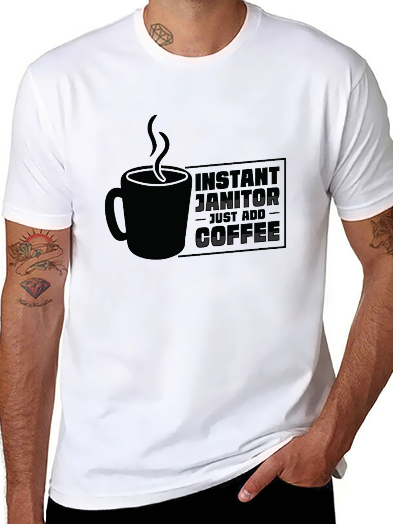 Instant Janitor - Add Coffee T-Shirt