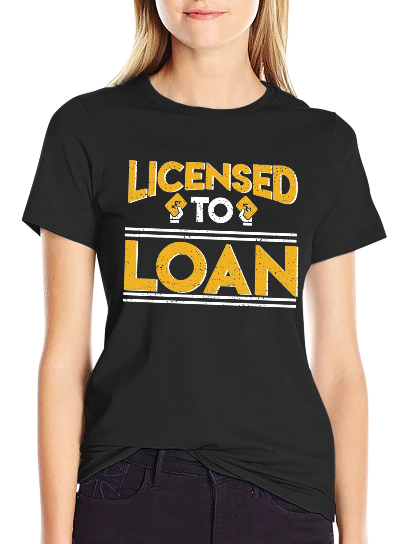 Licensed to Loan Black Cotton T-Shirt