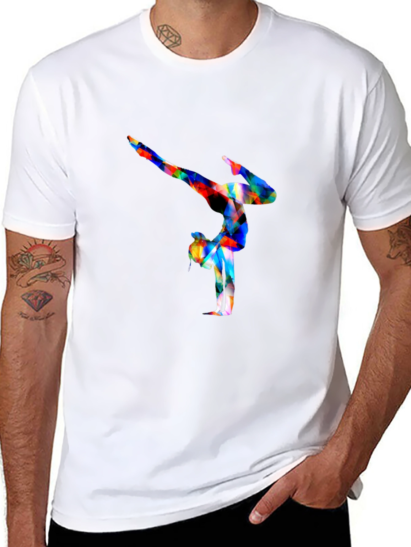 Gymnast Graphic Tee - Black Cotton