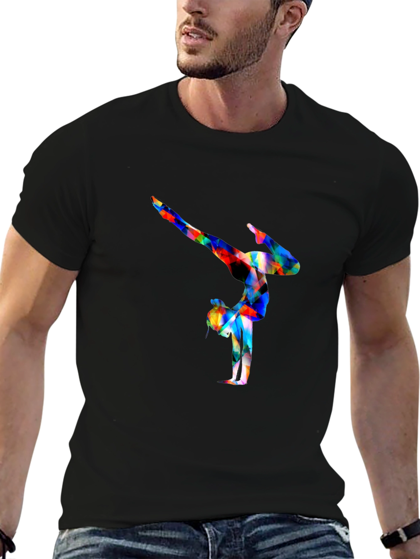 Gymnast Graphic Tee - Black Cotton
