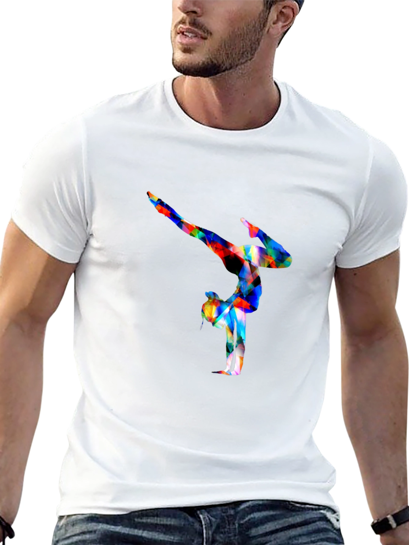 Gymnast Graphic Tee - Black Cotton