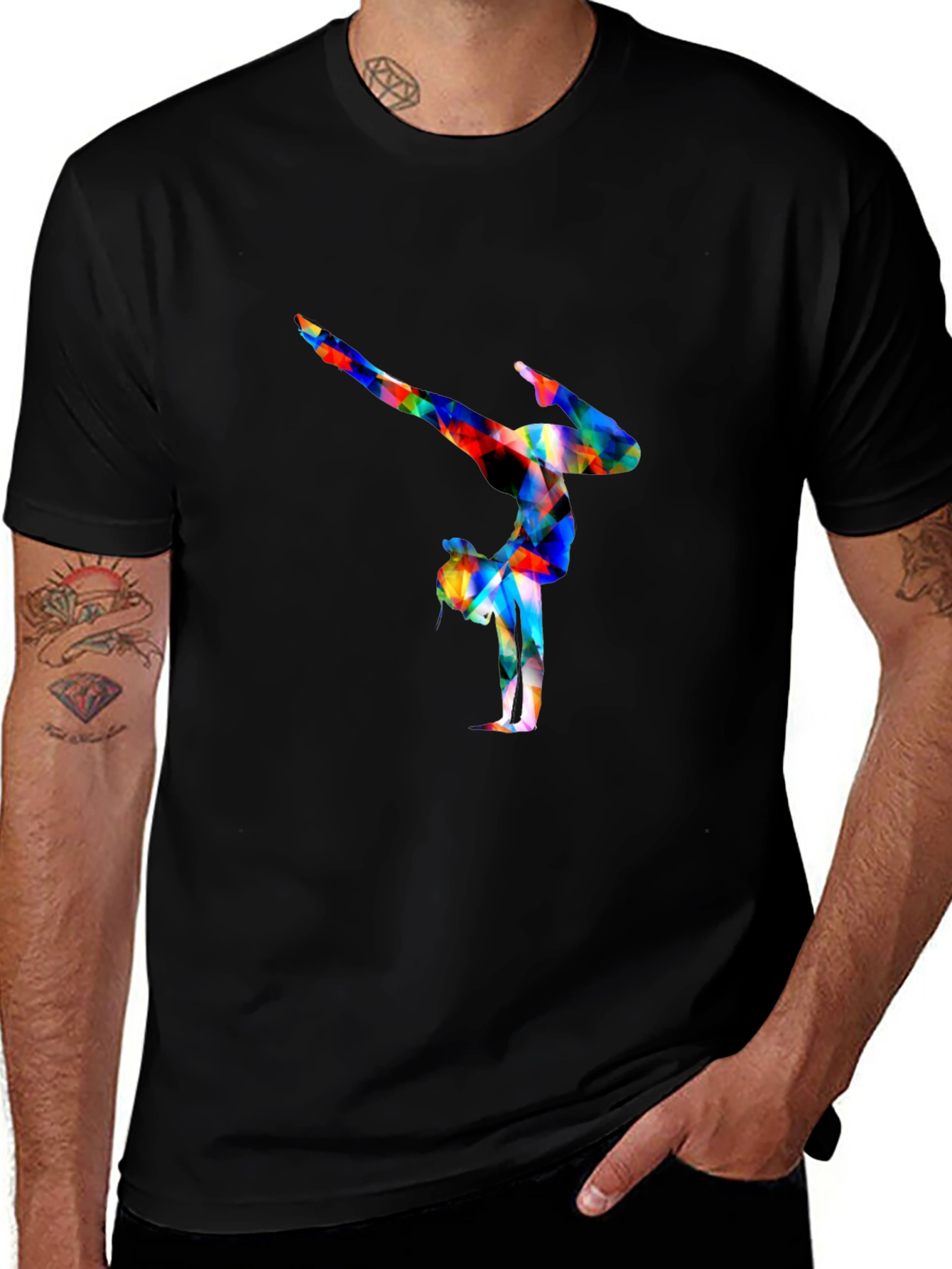 Gymnast Graphic Tee - Black Cotton