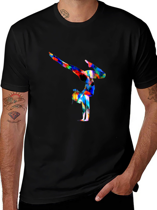 Gymnast Graphic Tee - Black Cotton