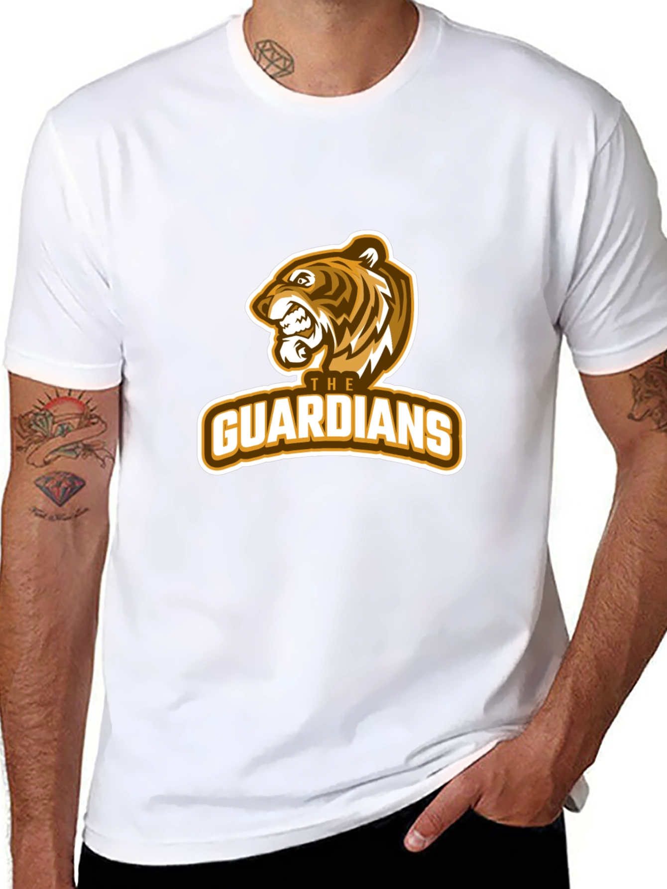 Guardians Tiger Graphic Black T-Shirt