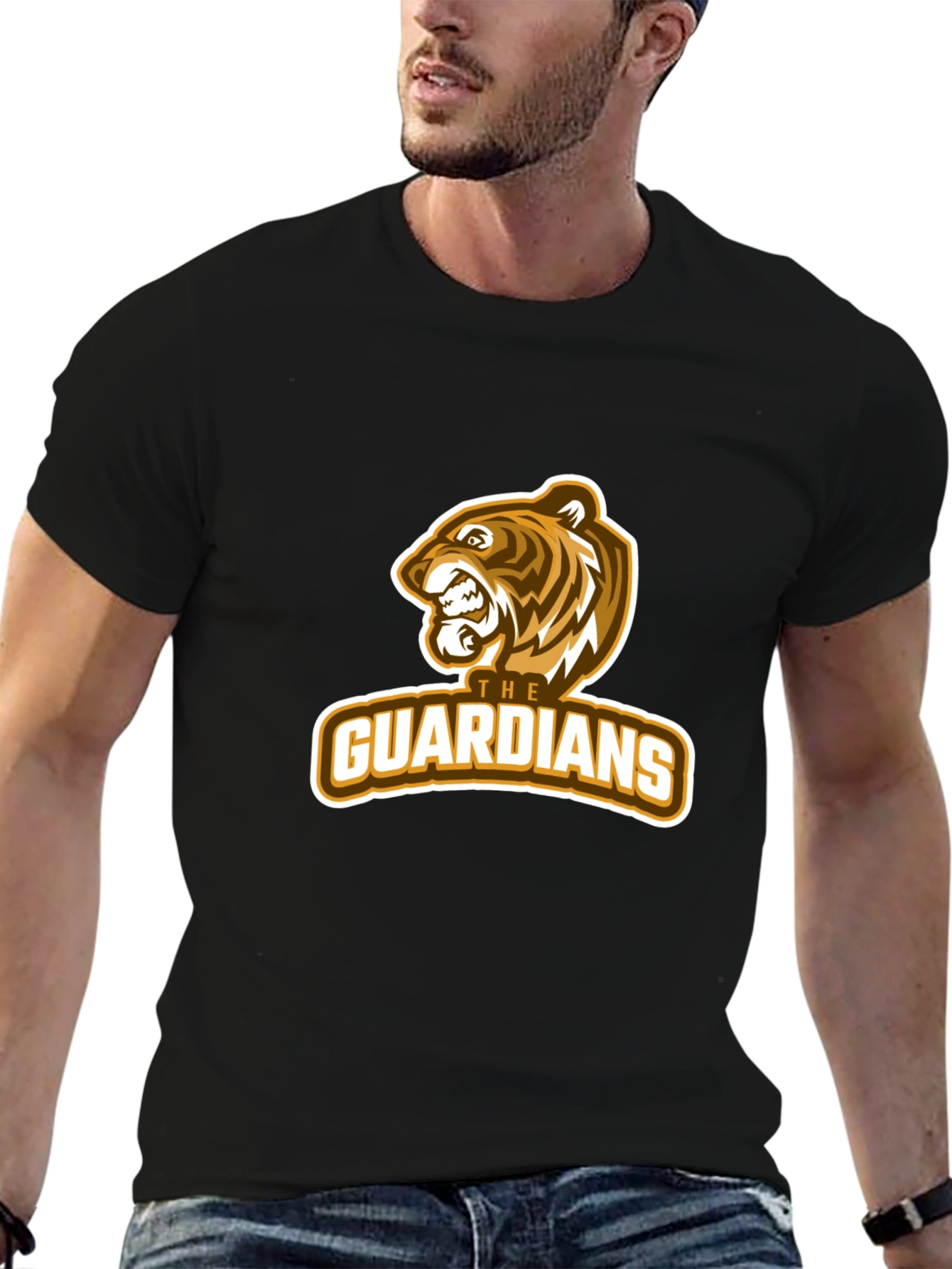 Guardians Tiger Graphic Black T-Shirt